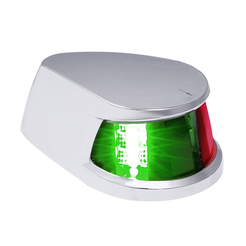 ONLINE LED STORE ضوء ملاحة بحري أمامي LED أحمر أخضر TRUE MODS [USCG ABYC A-16 2NM] [مقاوم للماء] [كروم و ABS] رؤية بزاوية 2 ميل بحري لزورق الصيد اليخت البونتون - Image 1